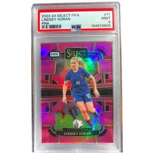 2023 Panini Select FIFA Pink Prizm #71 Lindsey Horan USWNT /75 PSA 9 Mint Pop 1